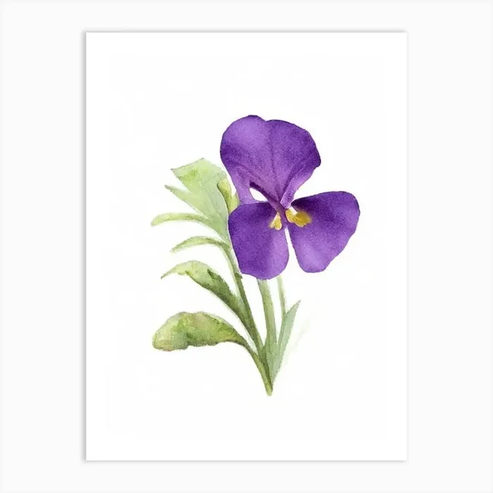 Marsh Violet Wildflower Watercolour Art PrintWS by Wildflower Studio
