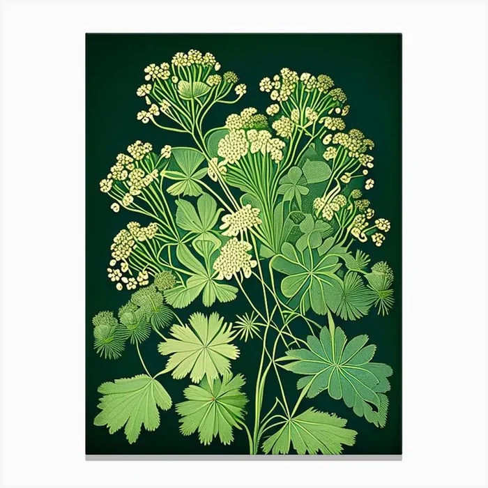 Meadow Rue Wildflower Vintage Botanical Canvas PrintWS by Wildflower Studio