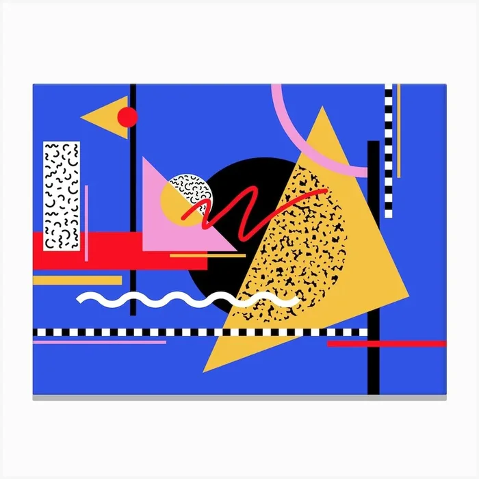 Memphis Pattern Retro 80s Art Shapes Canvas Print by Studio Memphis Waves
