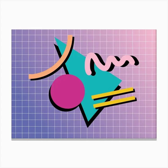Memphis Pattern Retro Vaporwave 80s Vintage Dreamwave Shapes Artwork Canvas Print by Studio Memphis Waves