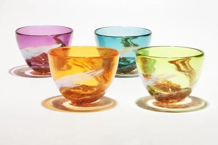 Metallic Helix Bowls in Spring Mix – Mixed Set of 4