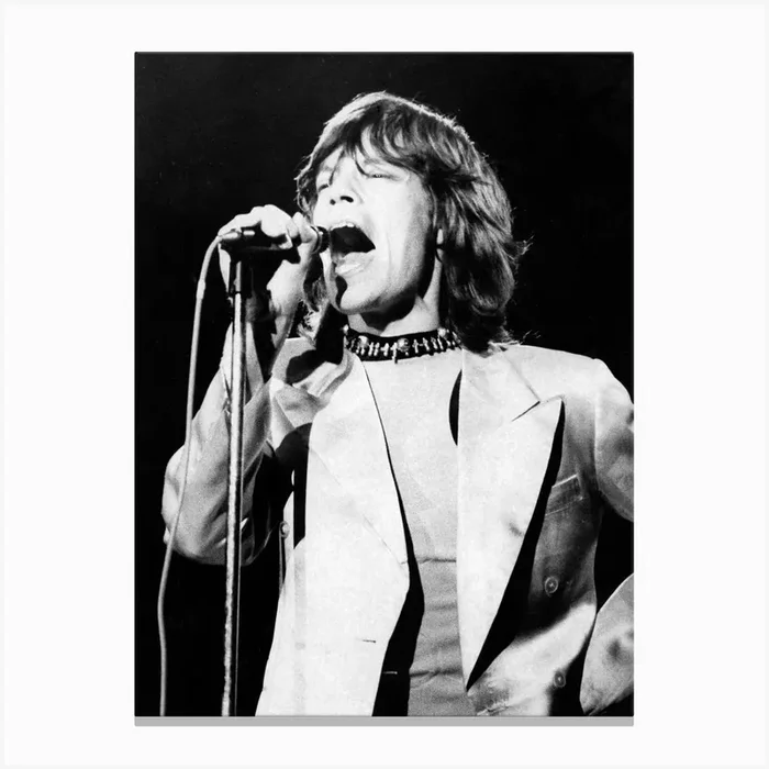 Mick Jagger Performing On Rolling Stones Tour, 1971 Canvas Print by Mirrorpix