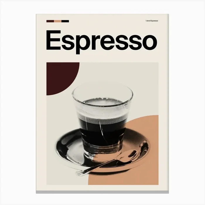 Mid Century Espresso Coffee Canvas Print by Urban Print Studio
