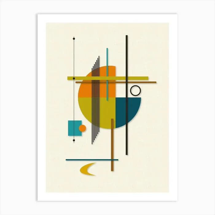 Mid Century Modern Shapes Print 1 Art Print by NordicDesignHouse