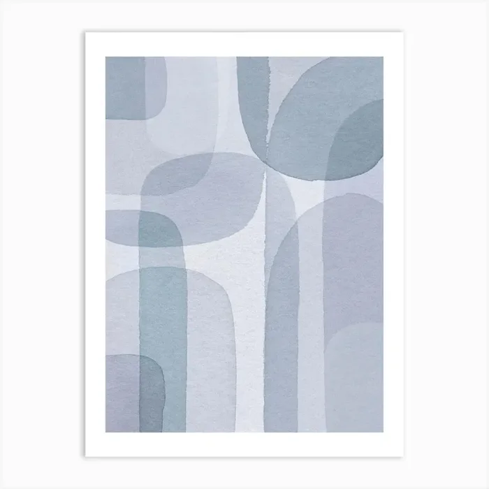 Minimalist Blue Art Art Print by Luna Art