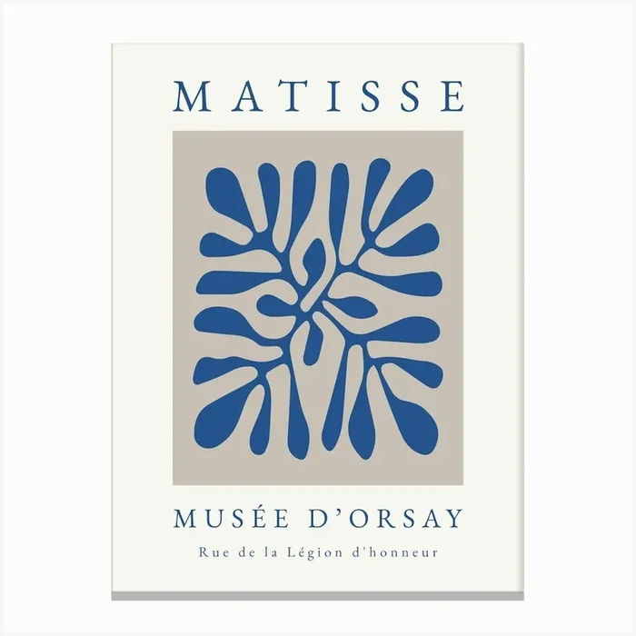 Minimalist Blue Matisse Print 1 Canvas Print by NordicDesignHouse