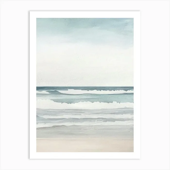 Minimalist Coastal Beach Sea Watercolour 3 Art Print by Mambo