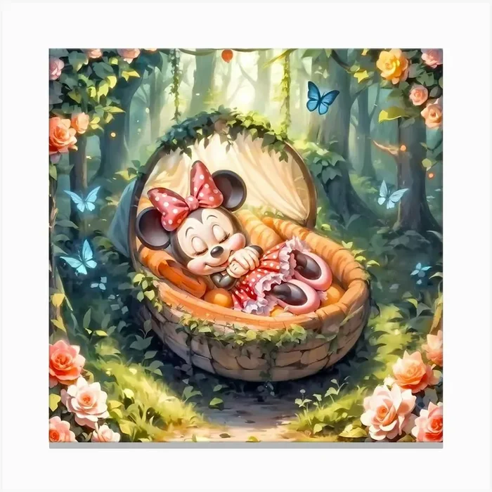 Minnie Mouse In The Forest Canvas Print by nemesis