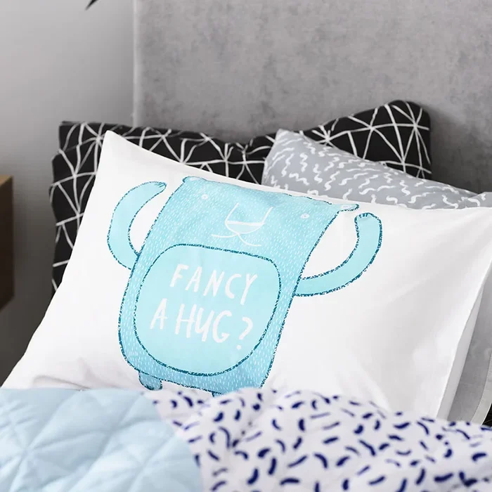 Mint Fancy A Hug Text Pillowcase