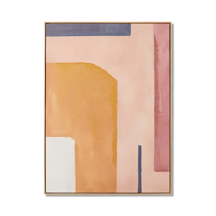 Modern Geo Saffron Linear Canvas
