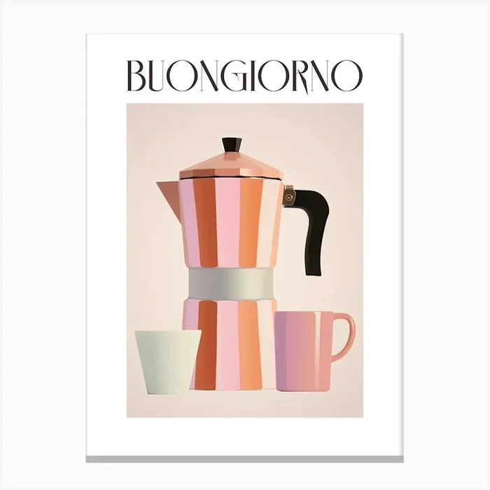 Moka Espresso Italian Coffee Maker Buongiorno 1 Canvas Print by Mambo