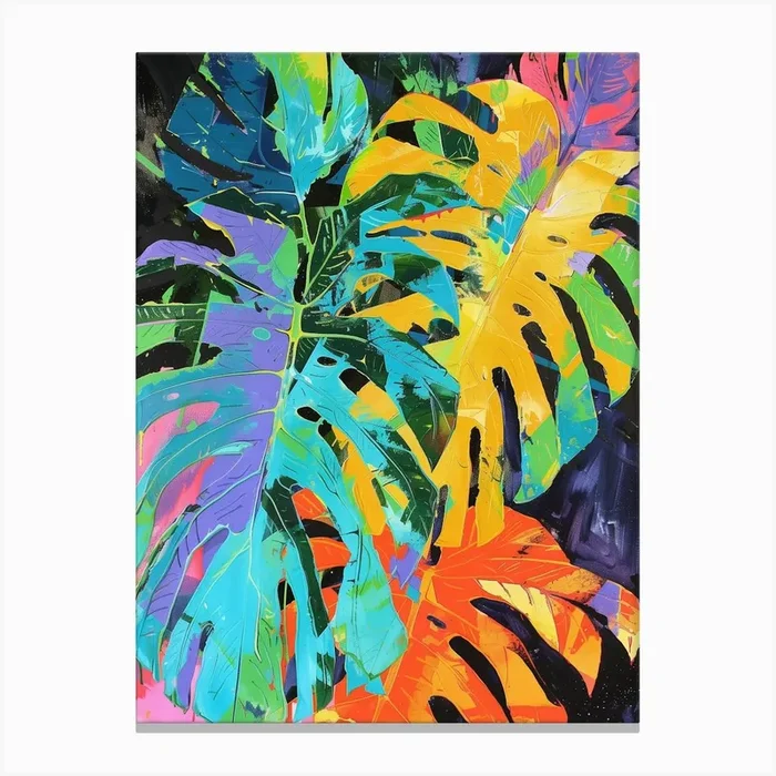 Monstera Leaves Canvas Print by DamianLuna