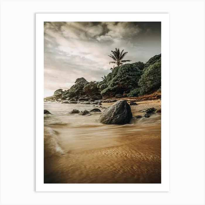 Moody Beach Art Print by Indio Page