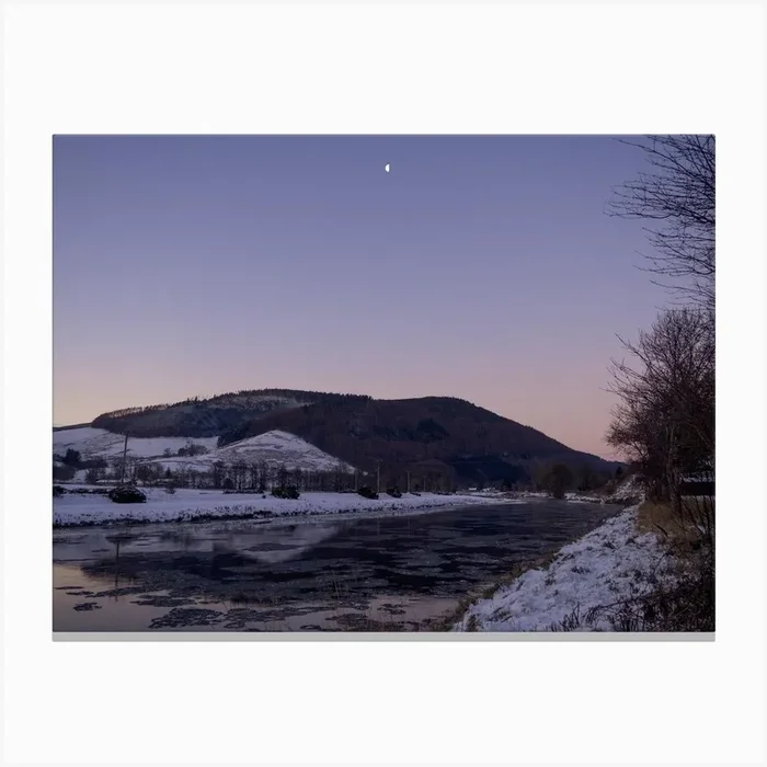 Moonlight Over The River Canvas Print by Mst Illustration / Photography