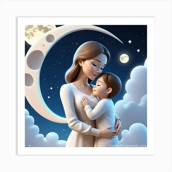 Mother And Child 1 Art Print by Lyock