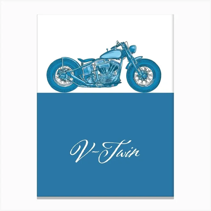 Motorbike Harley V Twin Canvas Print by MachinaCo