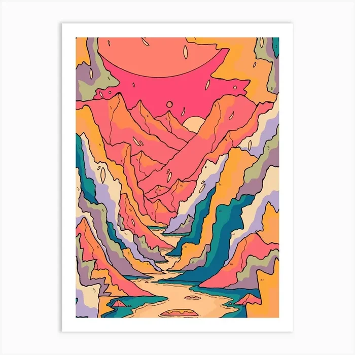 Mountain Trail Art Print by Swadeillustrations