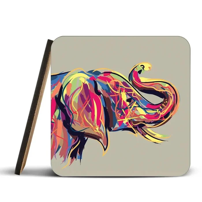 Multicoloured Elephant Coaster Set