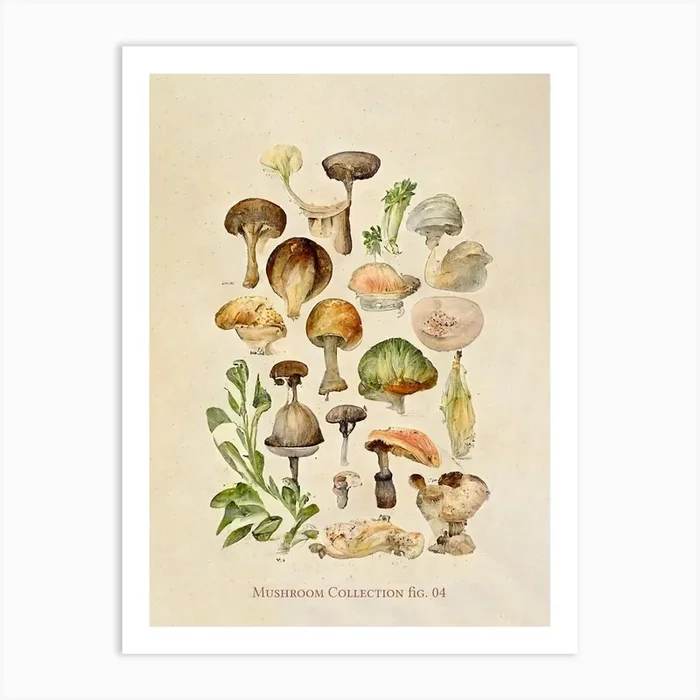 Mushroom Collection 05 Art Print by Mambo