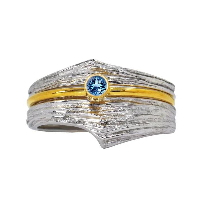 Mystery of Space in Silver & Gold Ring Set – Topaz