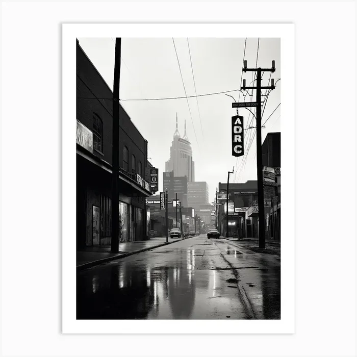 Nashville, Black And White Analogue Photograph 3 Art Print by Monochrome Vistas