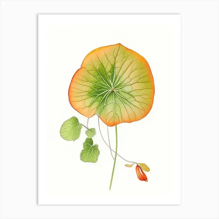 Nasturtium Leaf Art PrintL& by Leaf & Stem Studio