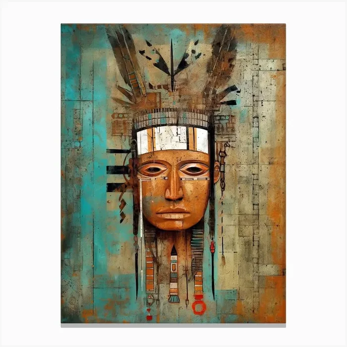 Native american mask 2 Canvas Print by Art-Syndicate