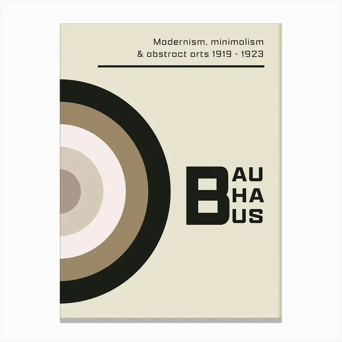 Neutral Bauhaus – Abstract Target Canvas Print by NordicDesignHouse