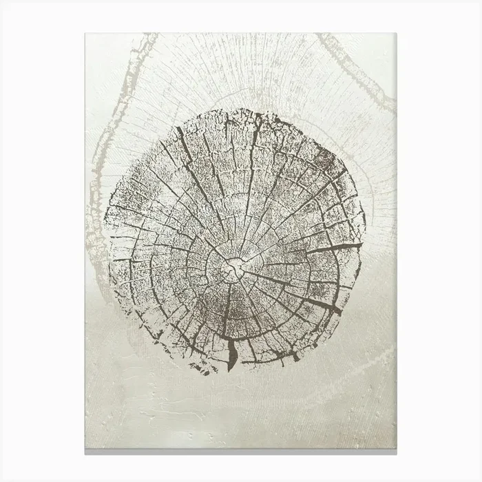 Neutral Tree Ring Stump 3 Canvas Print by Line2Form