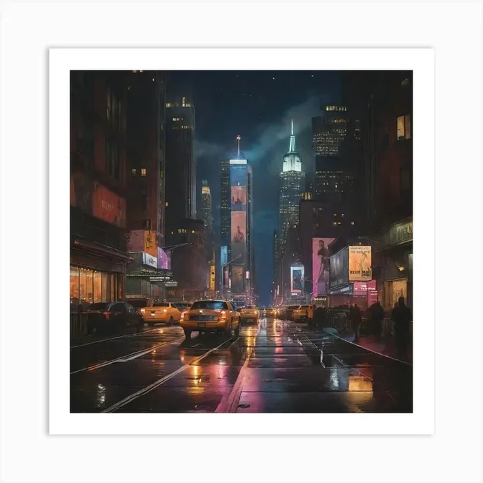 New York City At Night Art Print by T_Luger