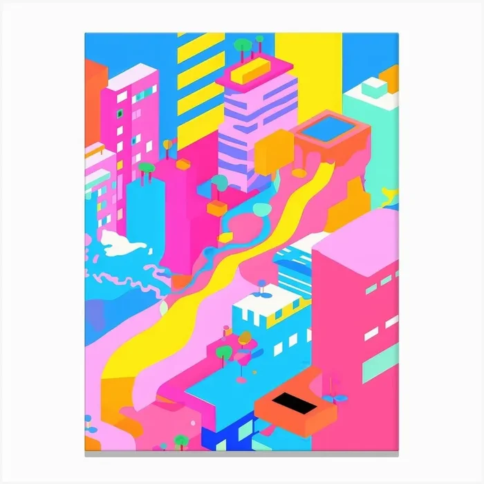 New York City Colourful View 5 Canvas Print by Urban Vivid