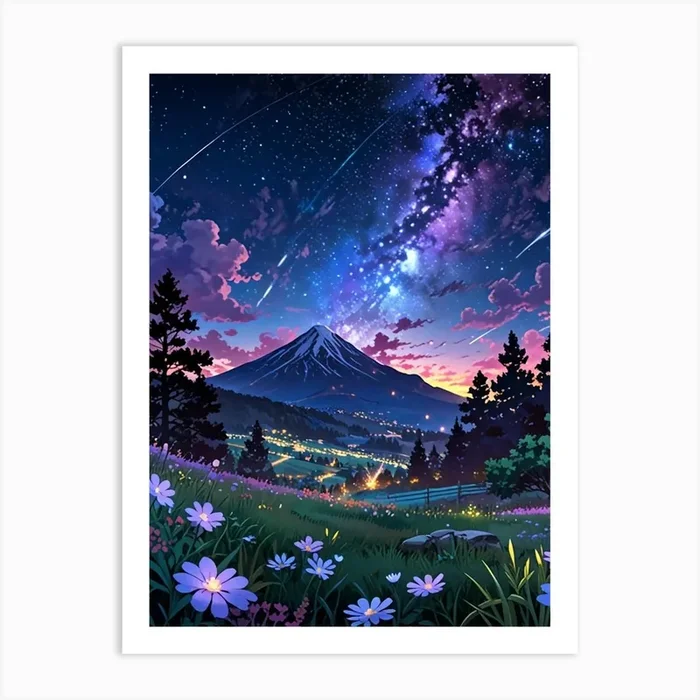 Night Sky Anime aesthetic 29 Art Print by ontoseno