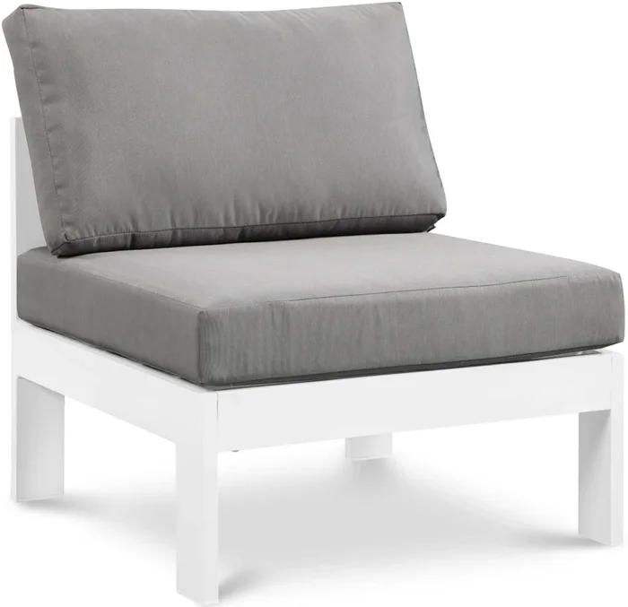 Nizuc Water Resistant Fabric Upholstered Outdoor Patio Modular Armless Chair
