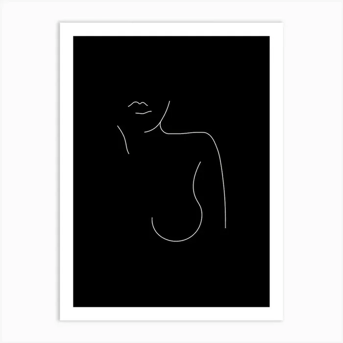 Nude Black Art Print by Saskia Lucy