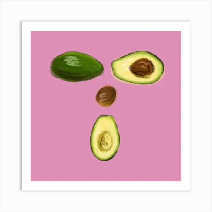 Oh la Avocado Art PrintKD by Kitty Doodling