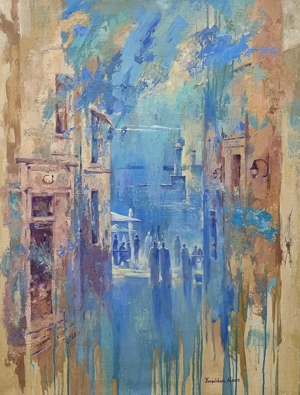 Old city (2022) Oil painting by Natalia Yampolskaia