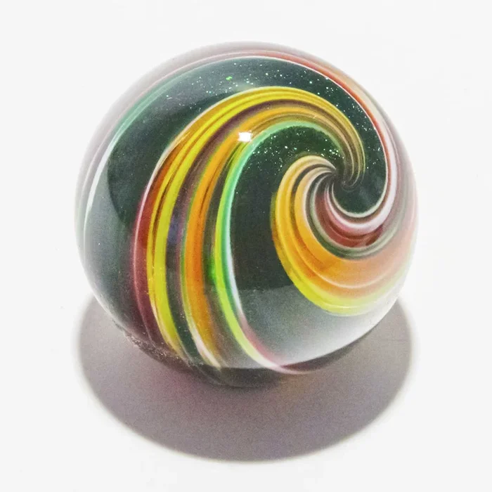 Onion Skin Marble on 12 Rib Twisted Dish – Spring with Aventurine