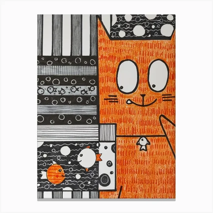 Orange Cat Canvas PrintHI by Halyna Ilkiv