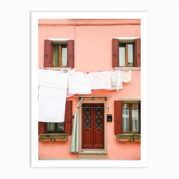 Orange Washing Italy Art Print by Victoria’s Stories