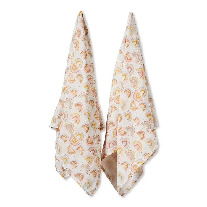 Organic Cotton Rainbow Muslin Swaddle 2 Pack
