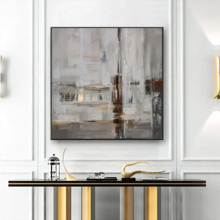 Original Textured Grey Contemporary Oil Painting