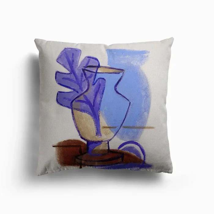 Outline Urn 2 Canvas Cushion by Lisa Travis