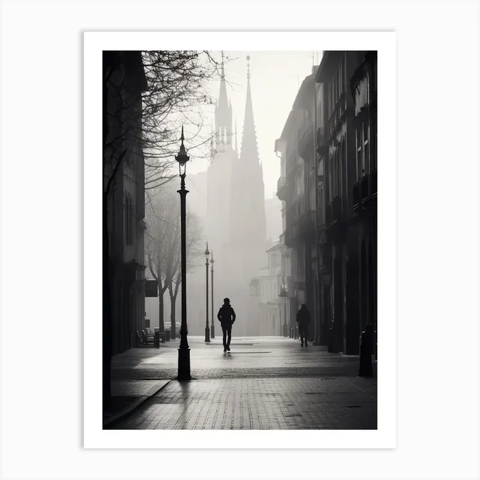 Oviedo Spain Black And White Analogue Photography 4 Art Print by Monochrome Vistas