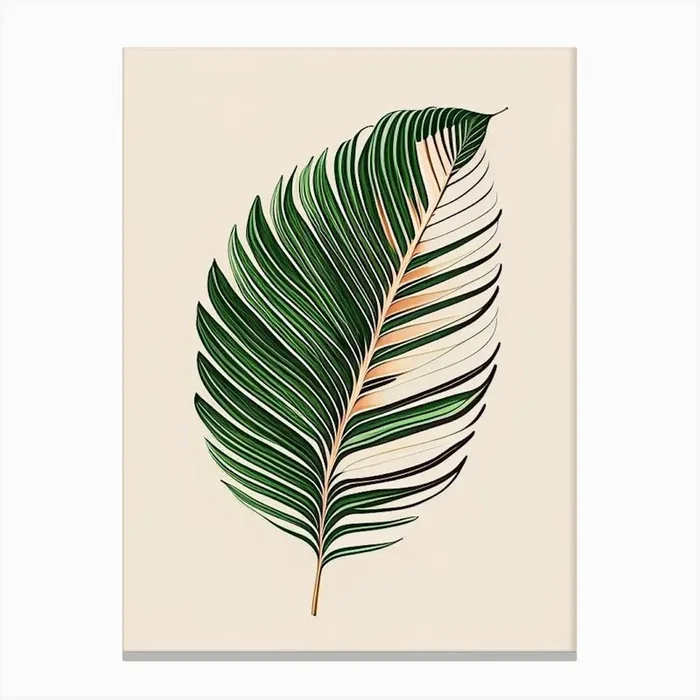 Palm Leaf Warm Tones Canvas PrintL& by Leaf & Stem Studio