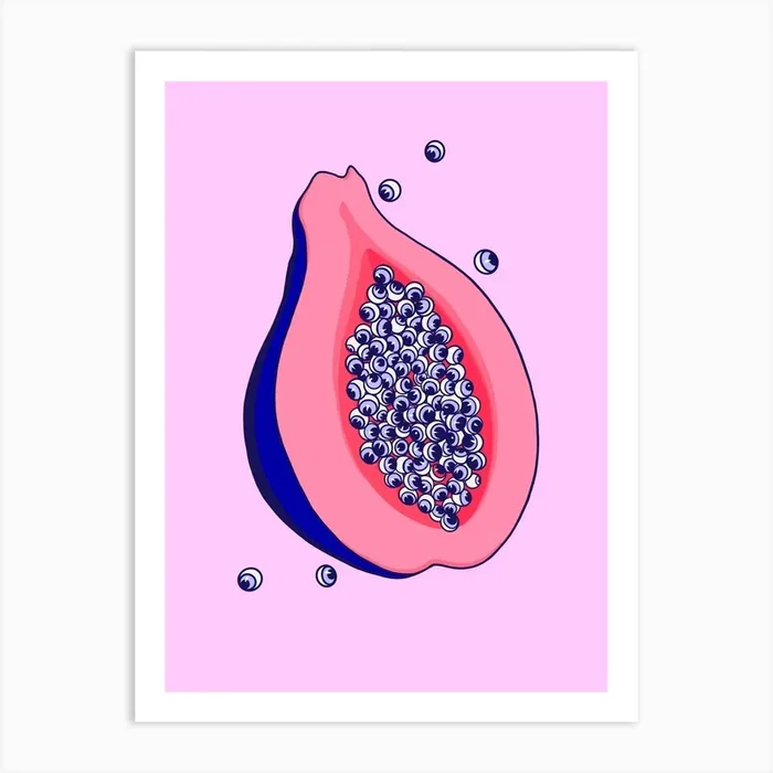 Papaya Art Print by Rosaline Thomas