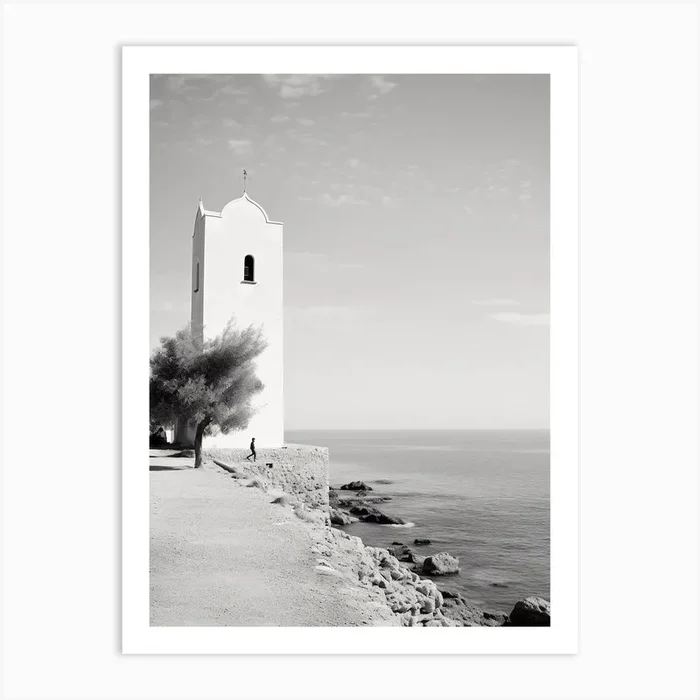 Paphos, Cyprus, Mediterranean Black And White Photography Analogue 4 Art Print by Monochrome Vistas