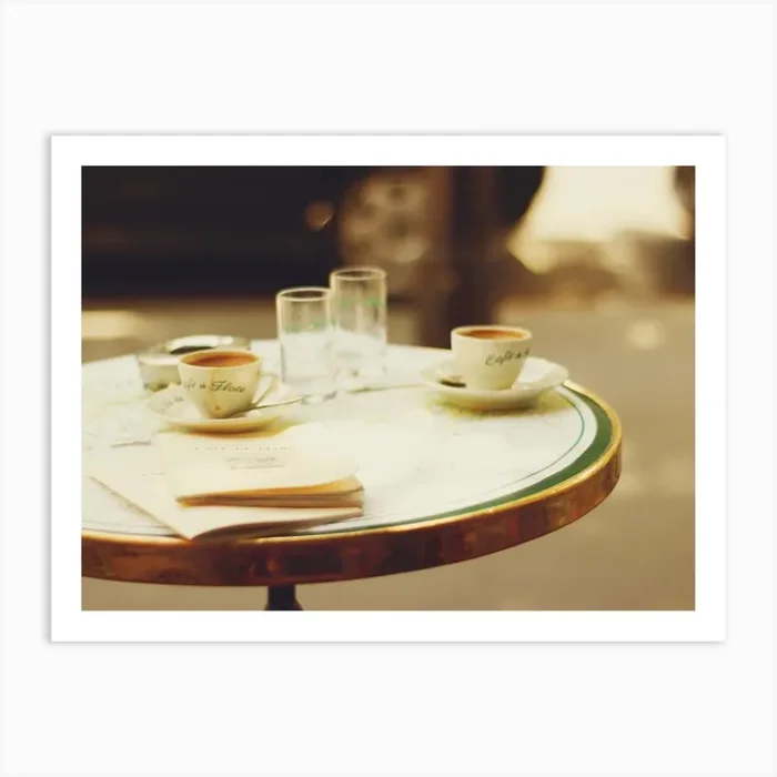 Paris Cafe Table Art Print by Nina’s Clicks
