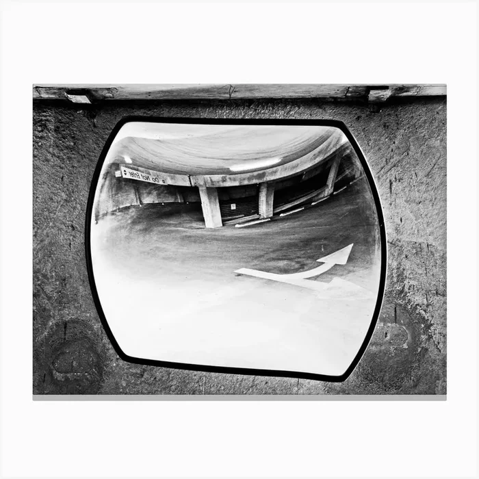Parking Garage Mirror Canvas Print by MY MEMORY IS SHOT