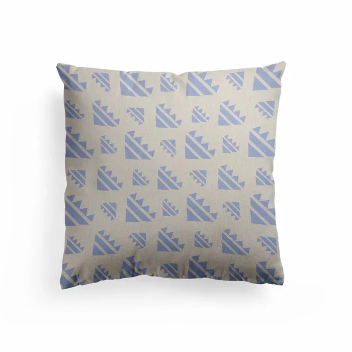 Pastel Abstract Shapes Pattern Canvas Cushion by Ildiko Sipos