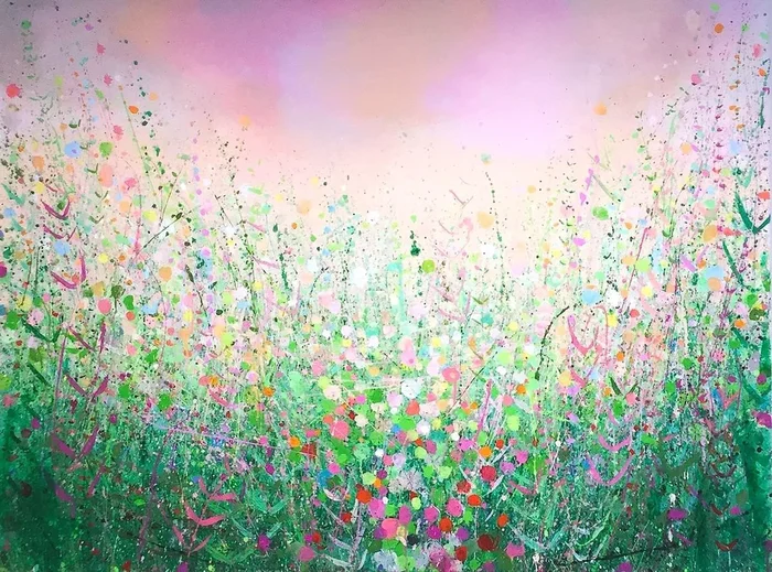 Pastel Meadow (2018) Acrylic painting by Sandy Dooley